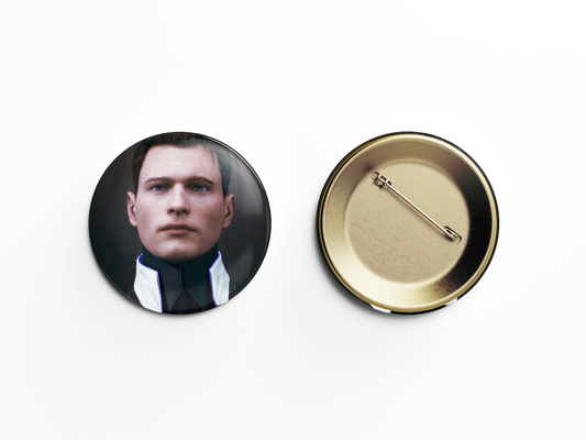 Detroit: Become Human Connor Pin Handmade Round Badge - 58mm Available at 2Fast2See.co