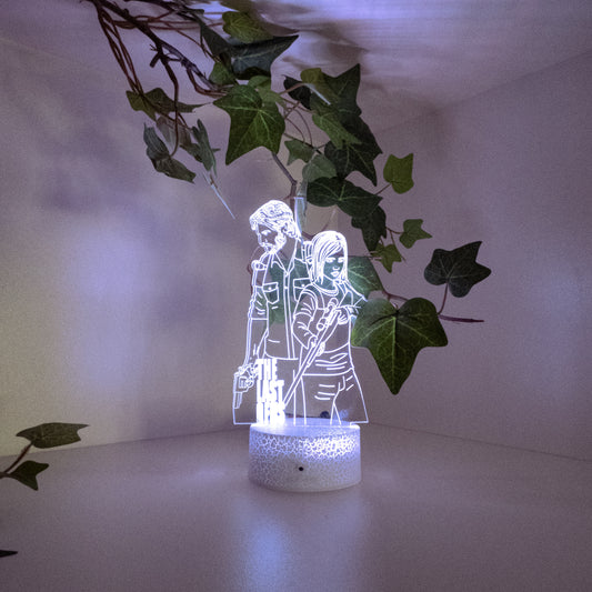 The Last of Us Joel & Ellie 3D Led Lamp - Simple Black Base Available at 2Fast2See.co