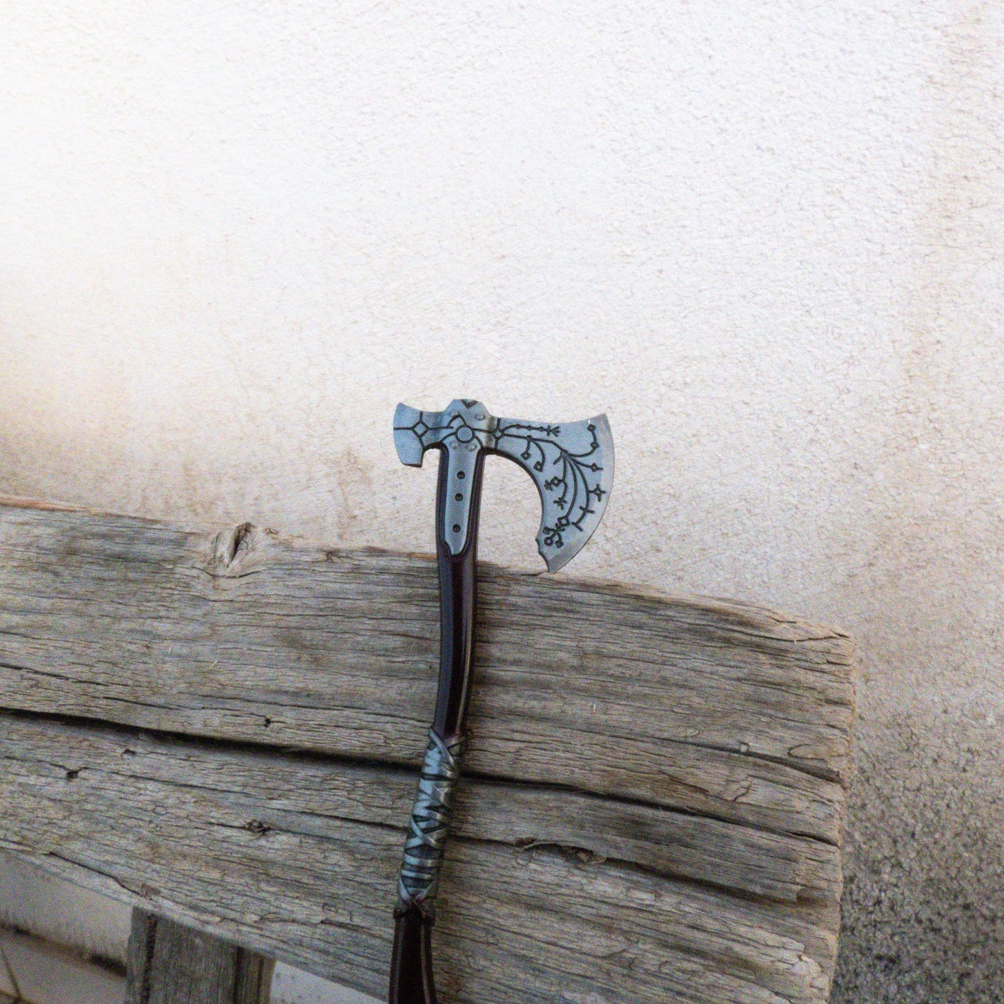 God of War Leviathan Silver Axe Keychain with Clasp