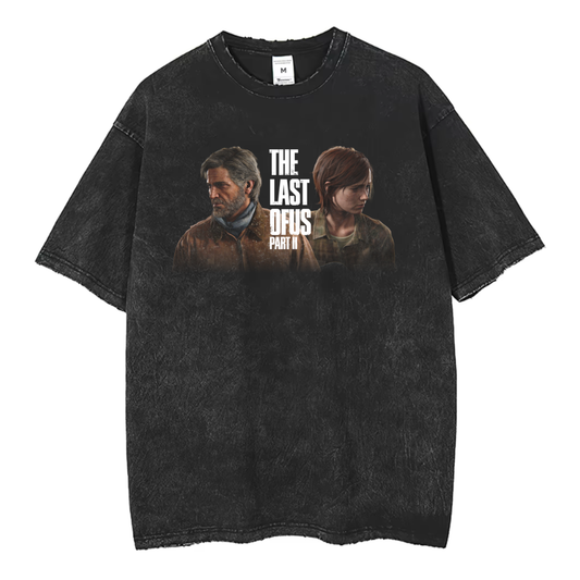 The Last of Us Ellie x Joel Tribute Fanmade Vintage Washed Tshirt