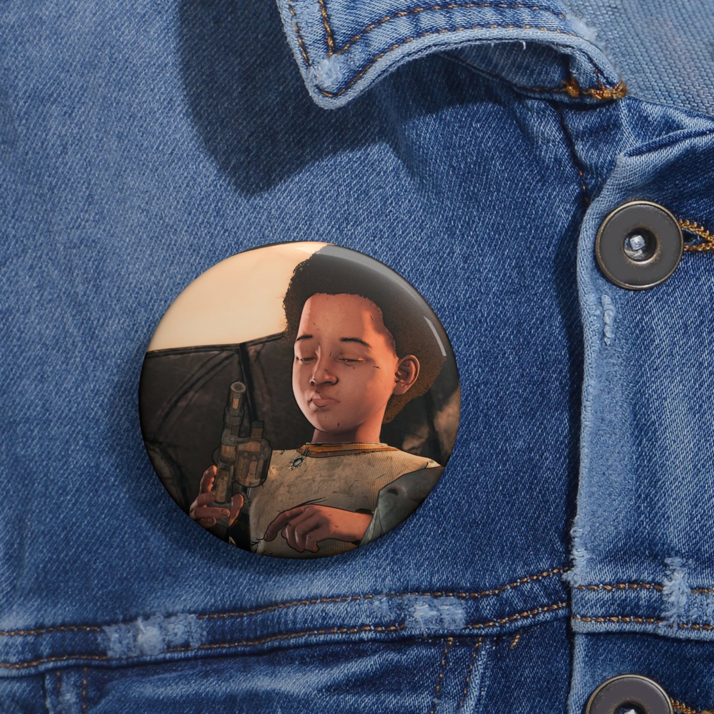 Telltale The Walking Dead AJ Handmade Round Brooch