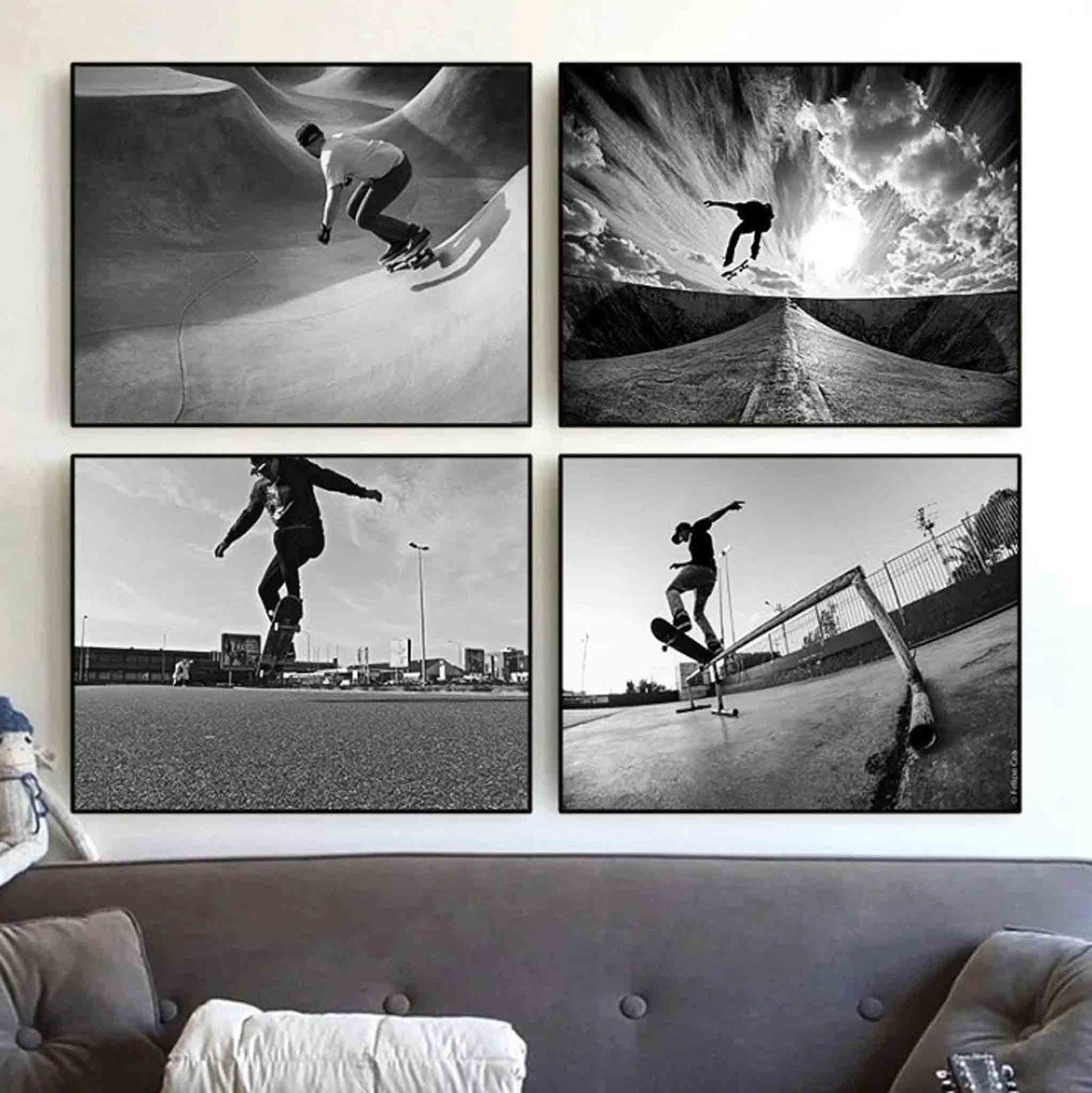 Skateboard Cinematic Posters Black & White Prints - Available at 2Fast2See.co