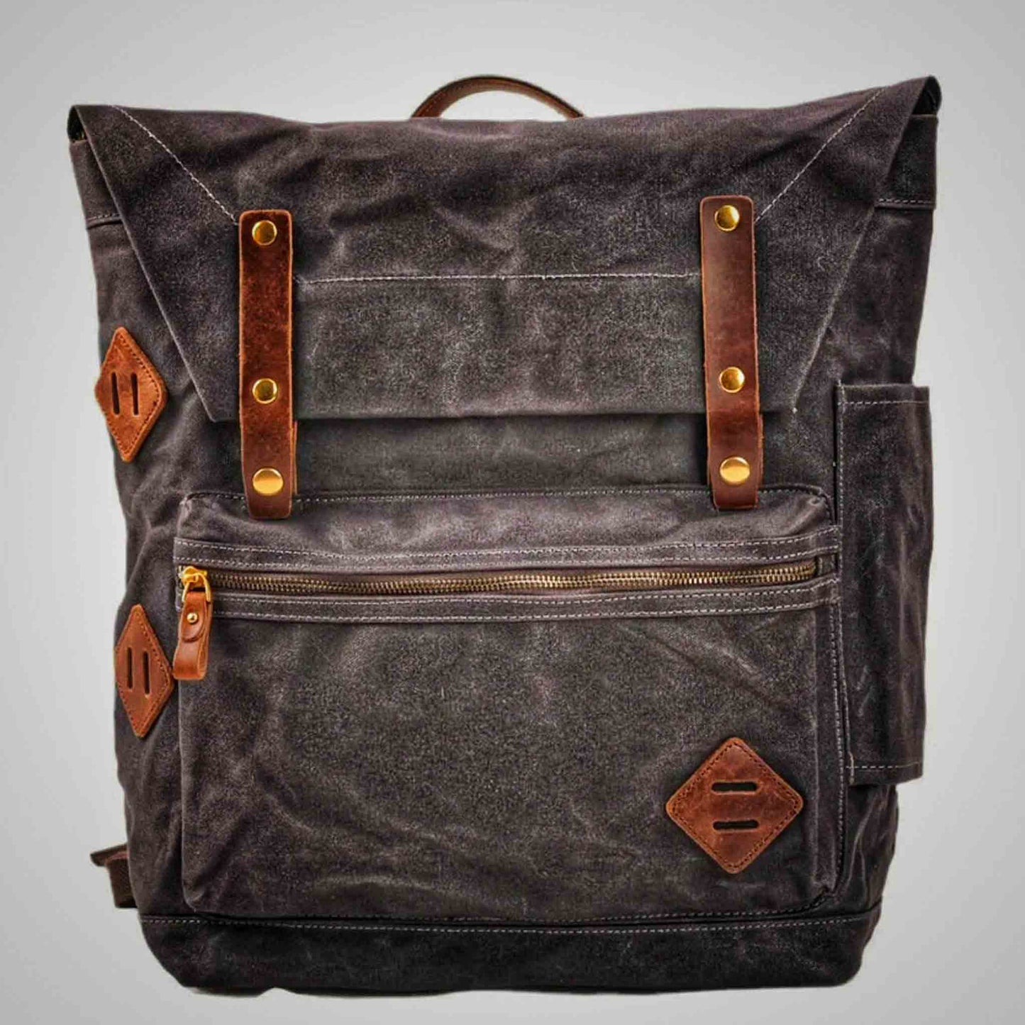 Classic Vintage Canvas Backpack for Hiking & Camping - Gray Available at 2Fast2See.co