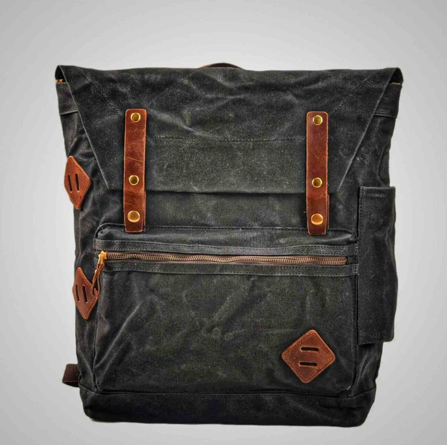 Classic Vintage Canvas Backpack for Hiking & Camping - Black Available at 2Fast2See.co