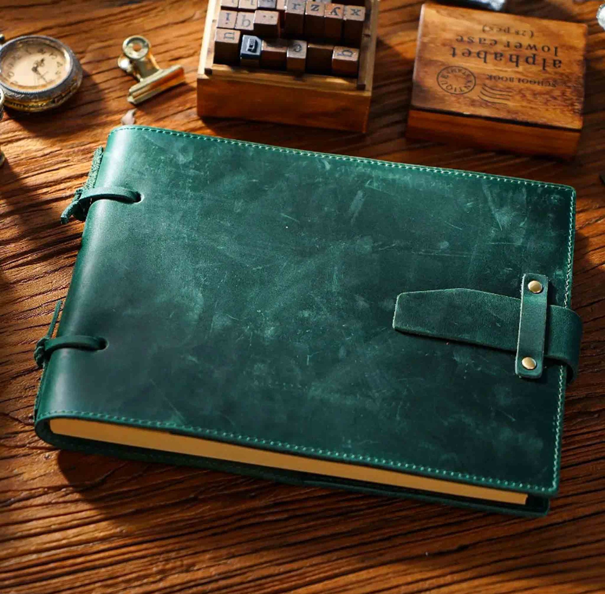Classical Leather Sketchbook With 6 Colors - Green Available at 2Fast2See.co