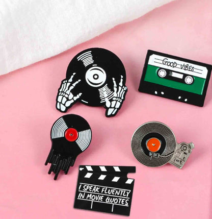 Good Vibes & Music Enamel Aesthetic Pins - Available at 2Fast2See.co