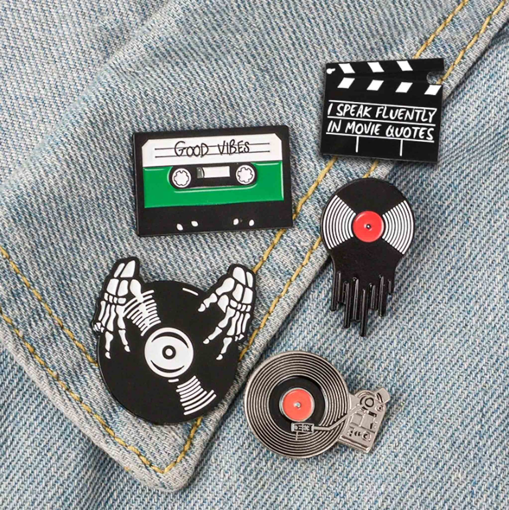 Good Vibes & Music Enamel Aesthetic Pins - Available at 2Fast2See.co