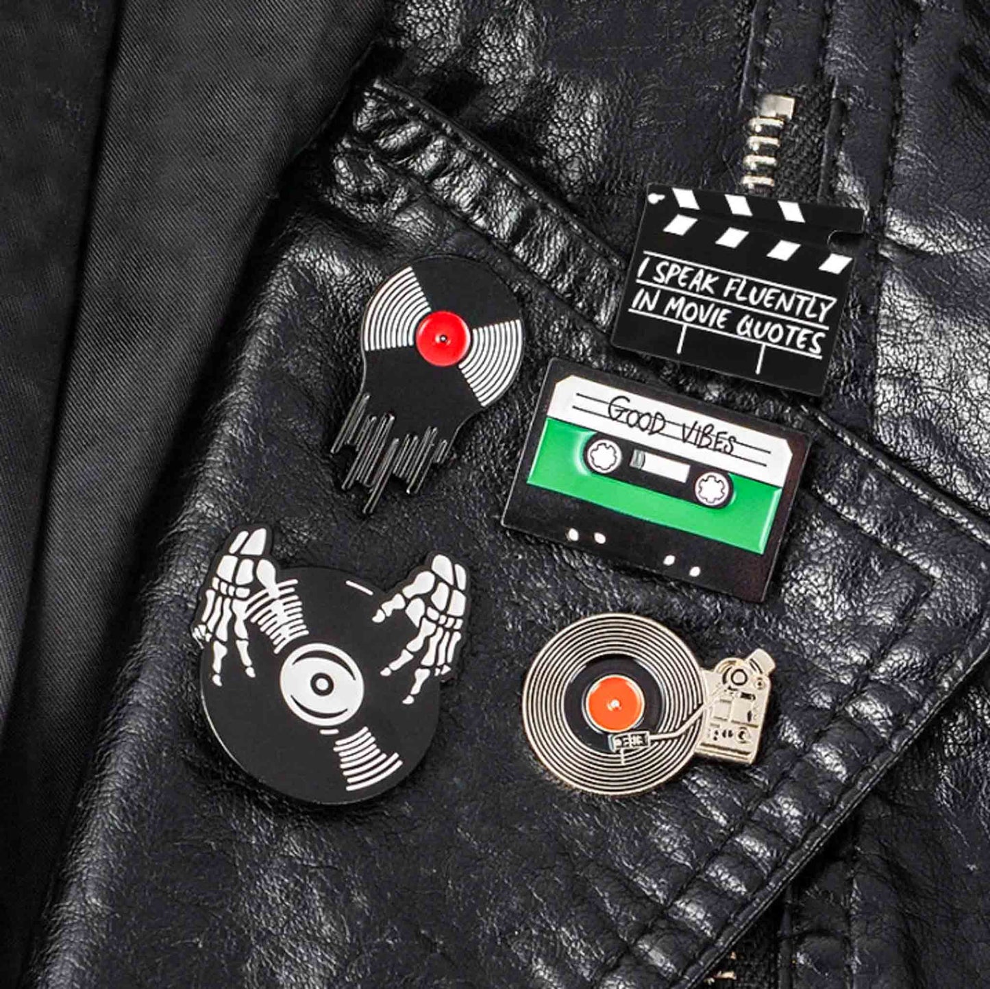 Good Vibes & Music Enamel Aesthetic Pins - Available at 2Fast2See.co