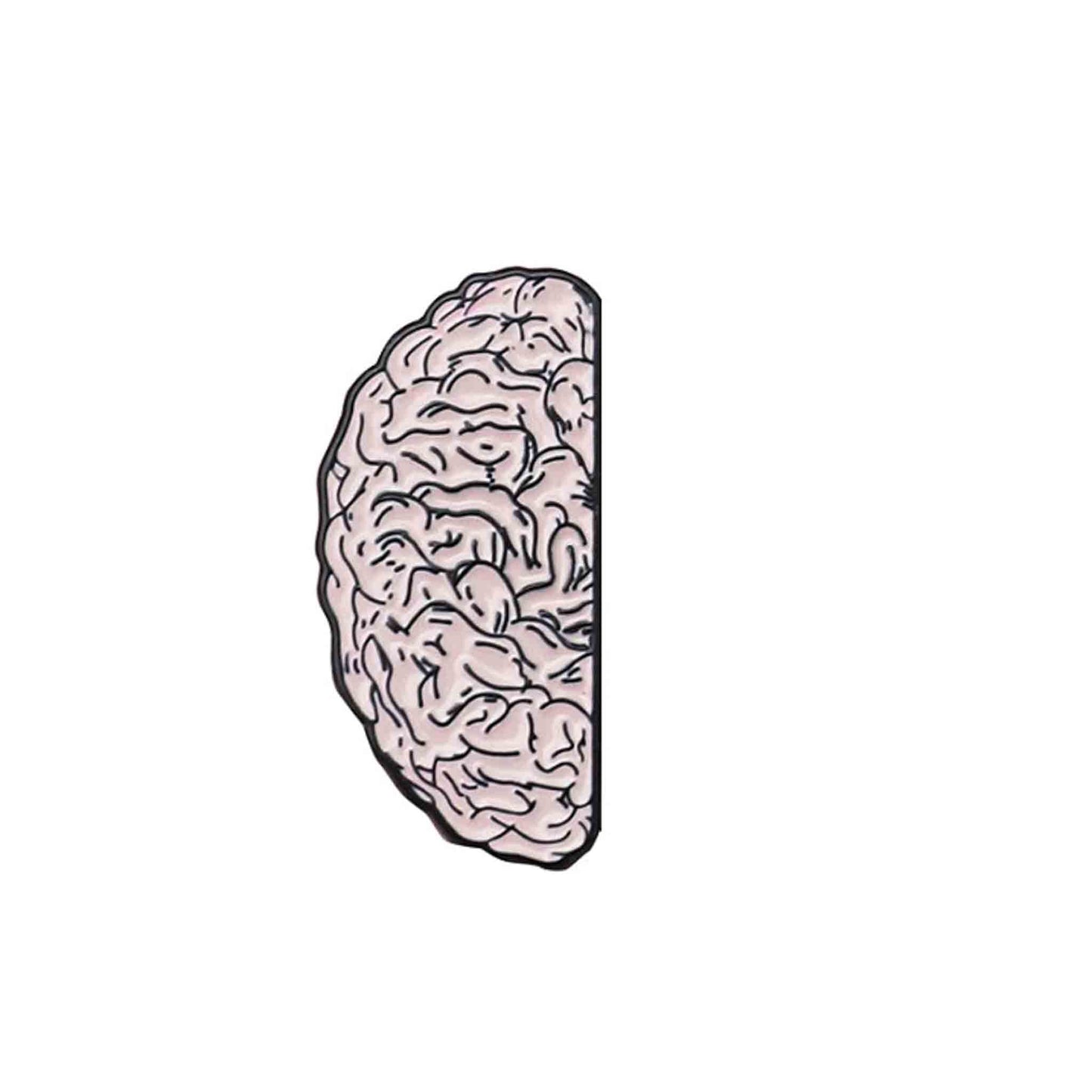 Heart and Brain Enamel Pin - Brain Available at 2Fast2See.co