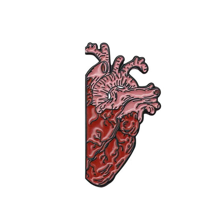 Heart and Brain Enamel Pin - Heart Available at 2Fast2See.co