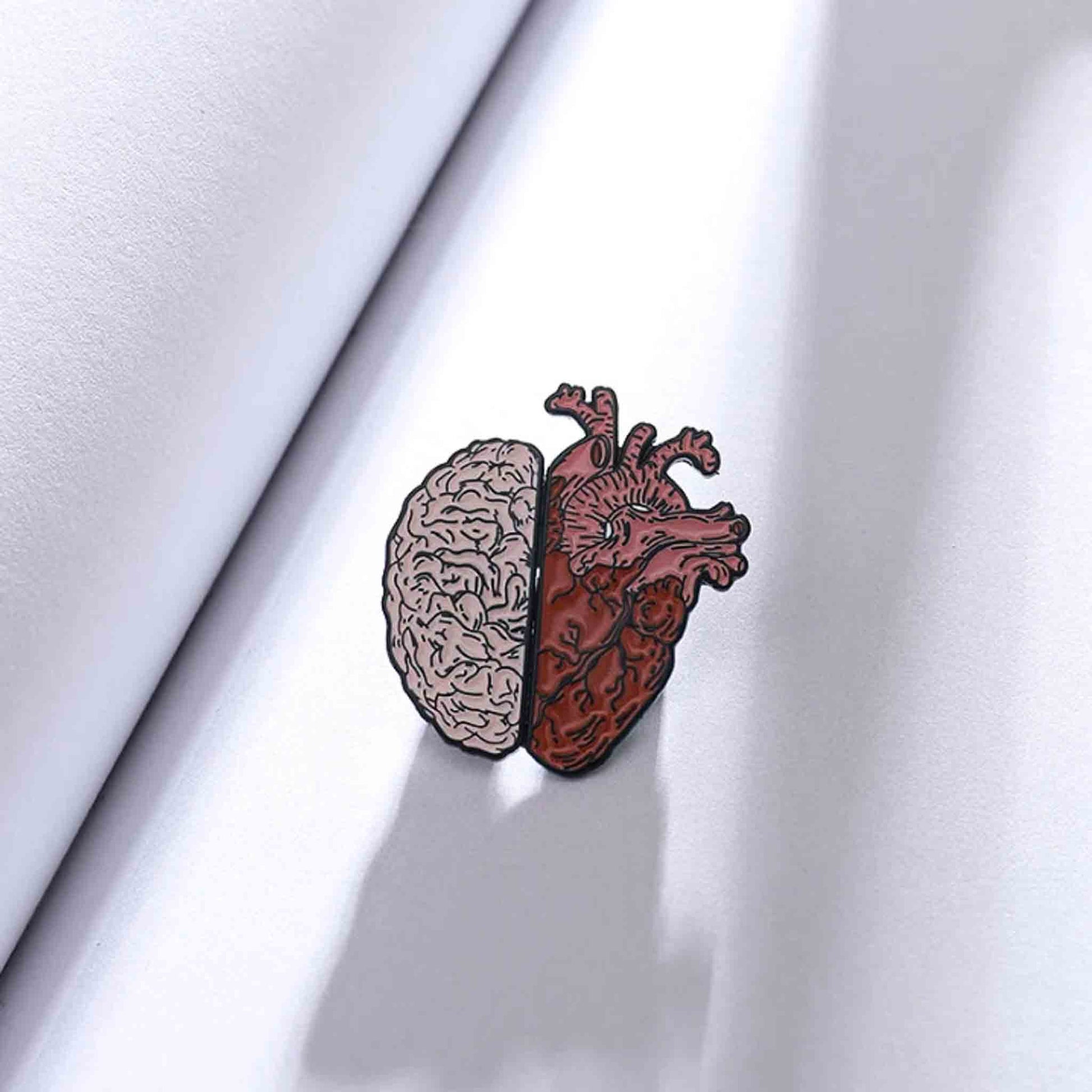 Heart and Brain Enamel Pin - Available at 2Fast2See.co