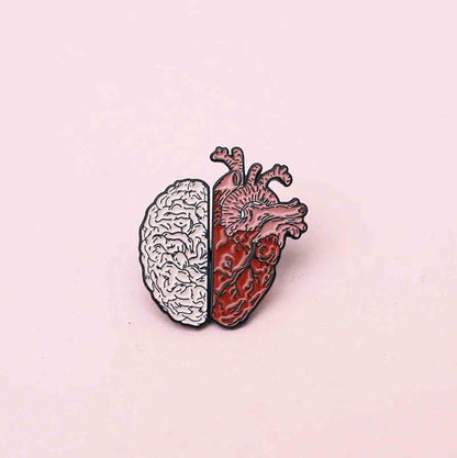 Heart and Brain Enamel Pin - Available at 2Fast2See.co