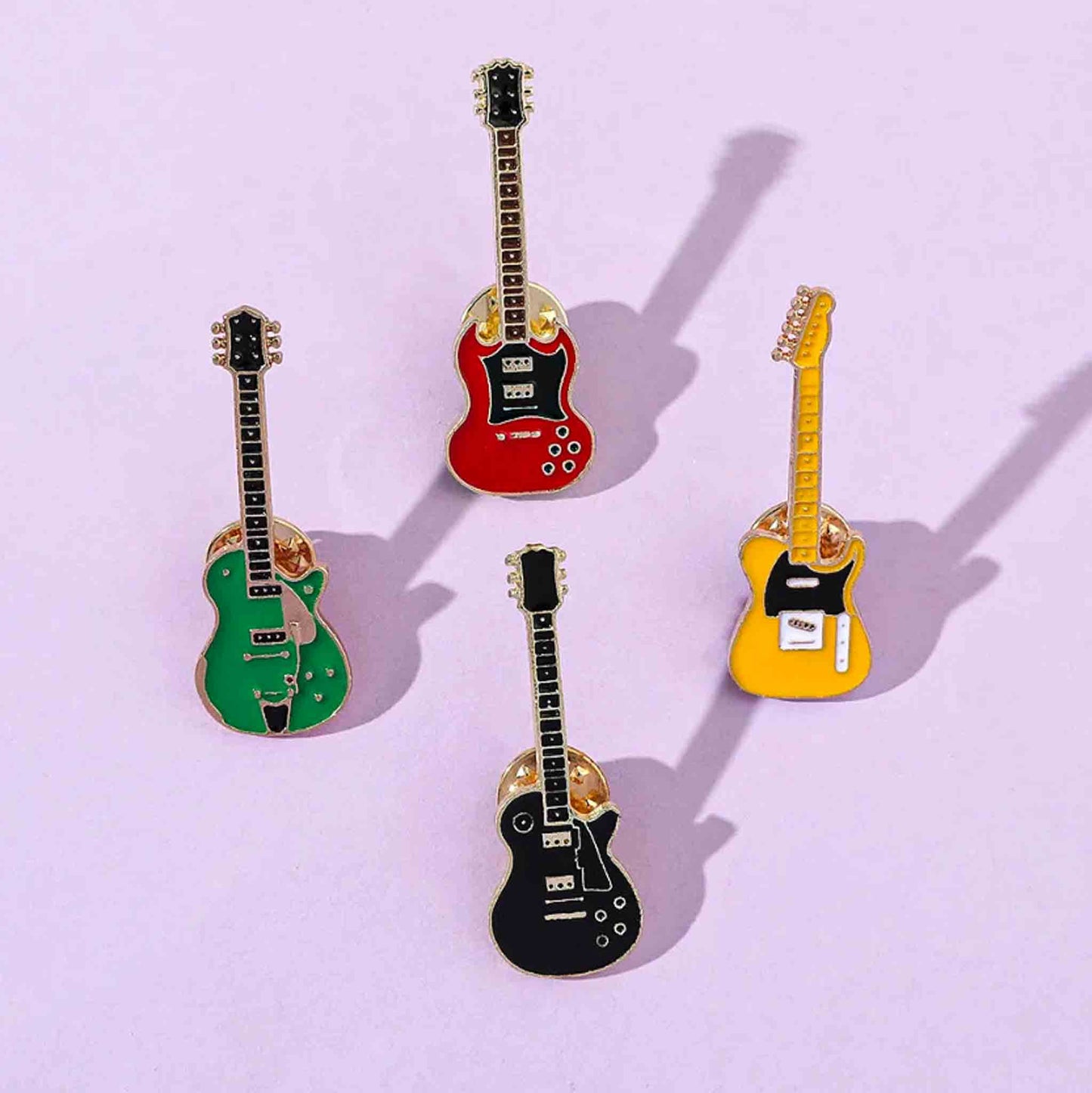 Metal Electric Guitar Enamel Pins - Available at 2Fast2See.co