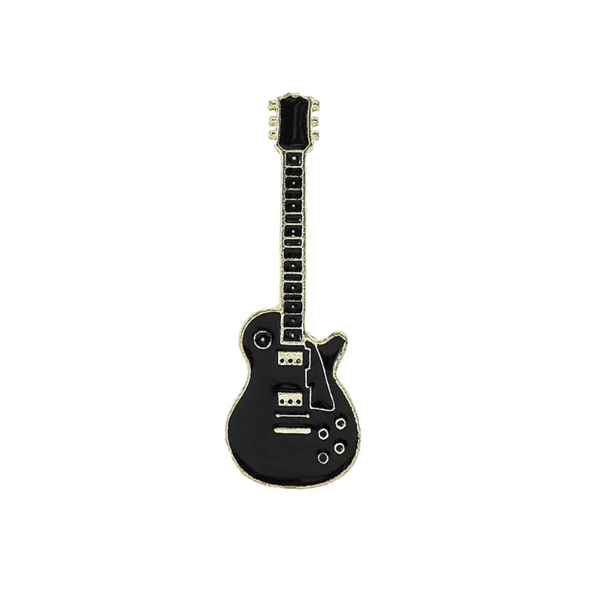 Metal Electric Guitar Enamel Pins - Black Available at 2Fast2See.co