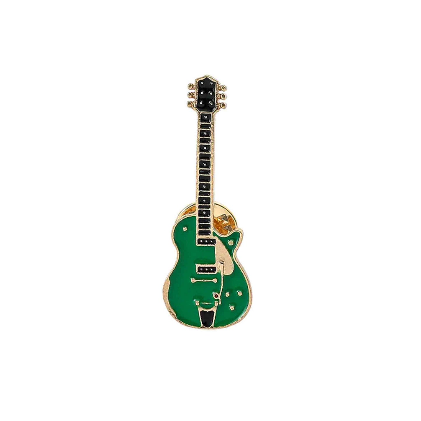 Metal Electric Guitar Enamel Pins - Green Available at 2Fast2See.co