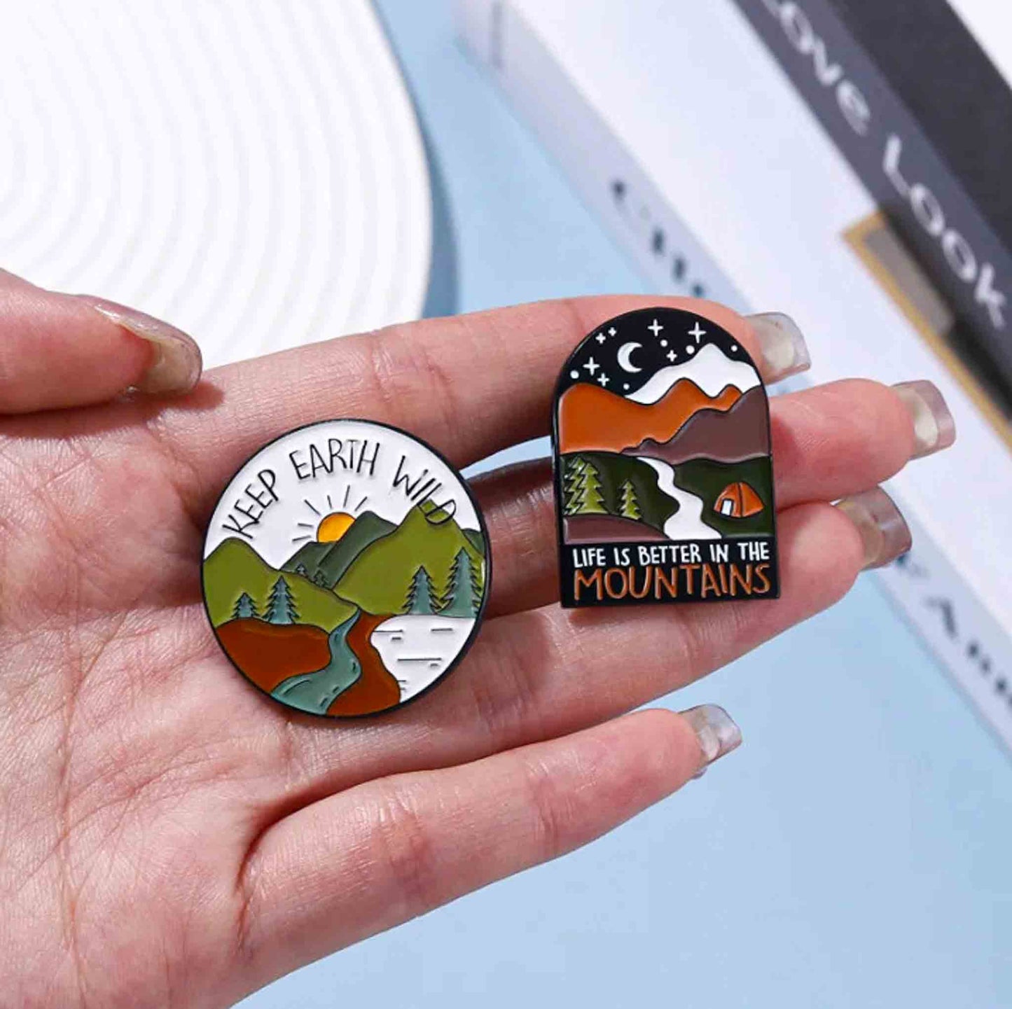 Outdoor Traveling & Mountain Lake Enamel Pins - Available at 2Fast2See.co