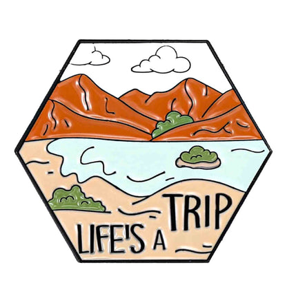 Outdoor Traveling & Mountain Lake Enamel Pins - 2 Available at 2Fast2See.co