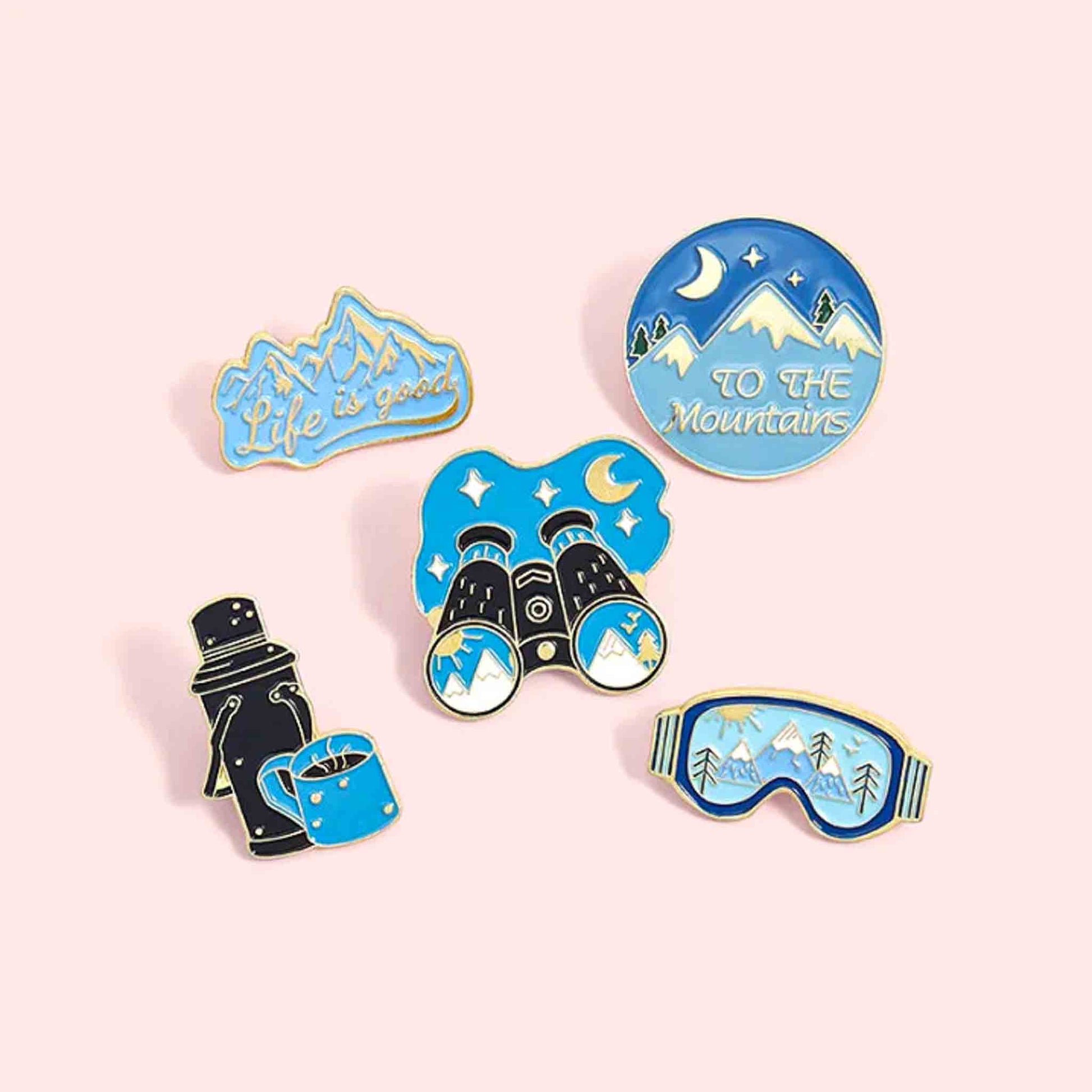 Snow Mountain Adventures Enamel Pins - Available at 2Fast2See.co