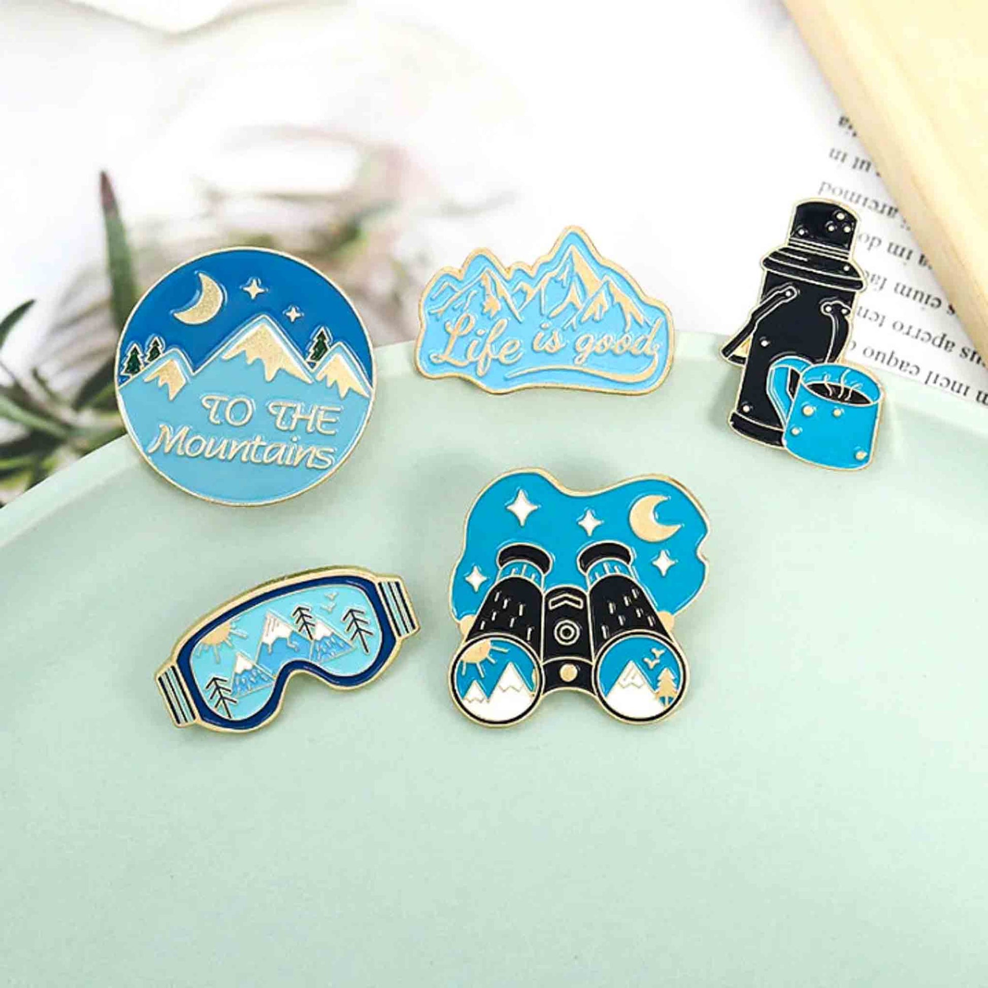 Snow Mountain Adventures Enamel Pins - set Available at 2Fast2See.co