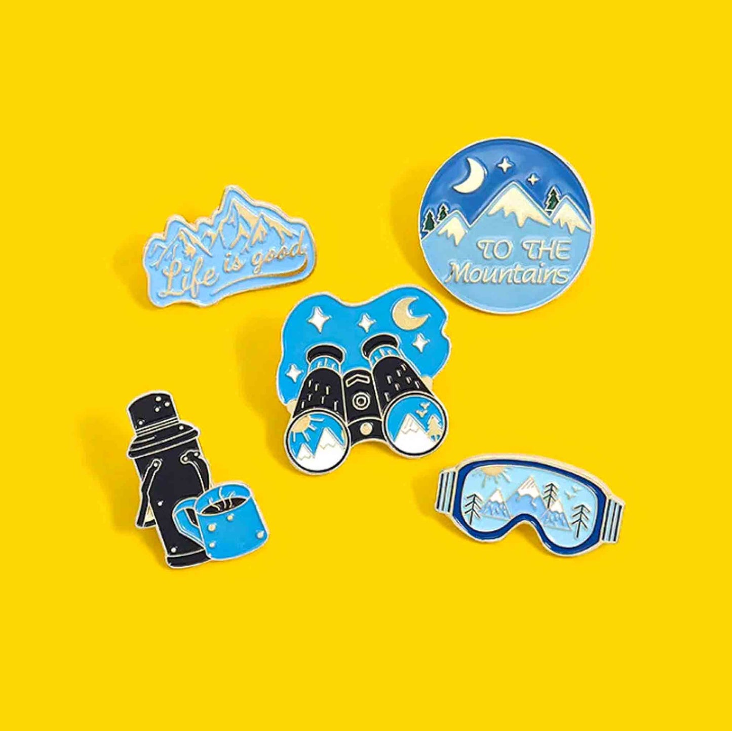 Snow Mountain Adventures Enamel Pins - Available at 2Fast2See.co