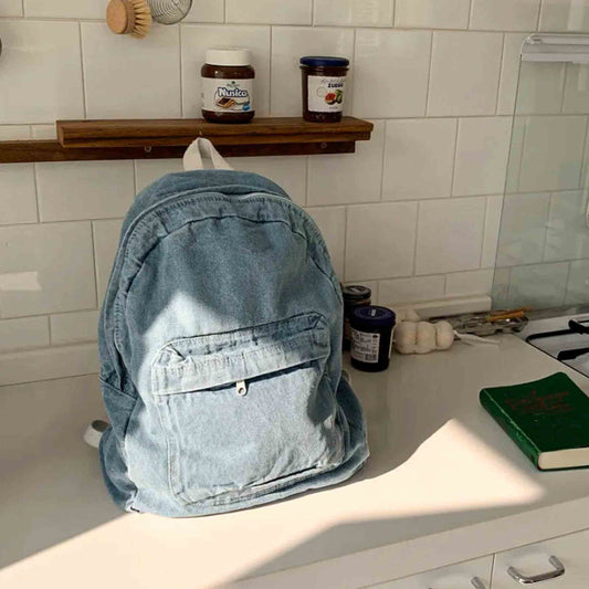 Retro Denim Women's Backpack Casual Travel Backpack - Available at 2Fast2See.co
