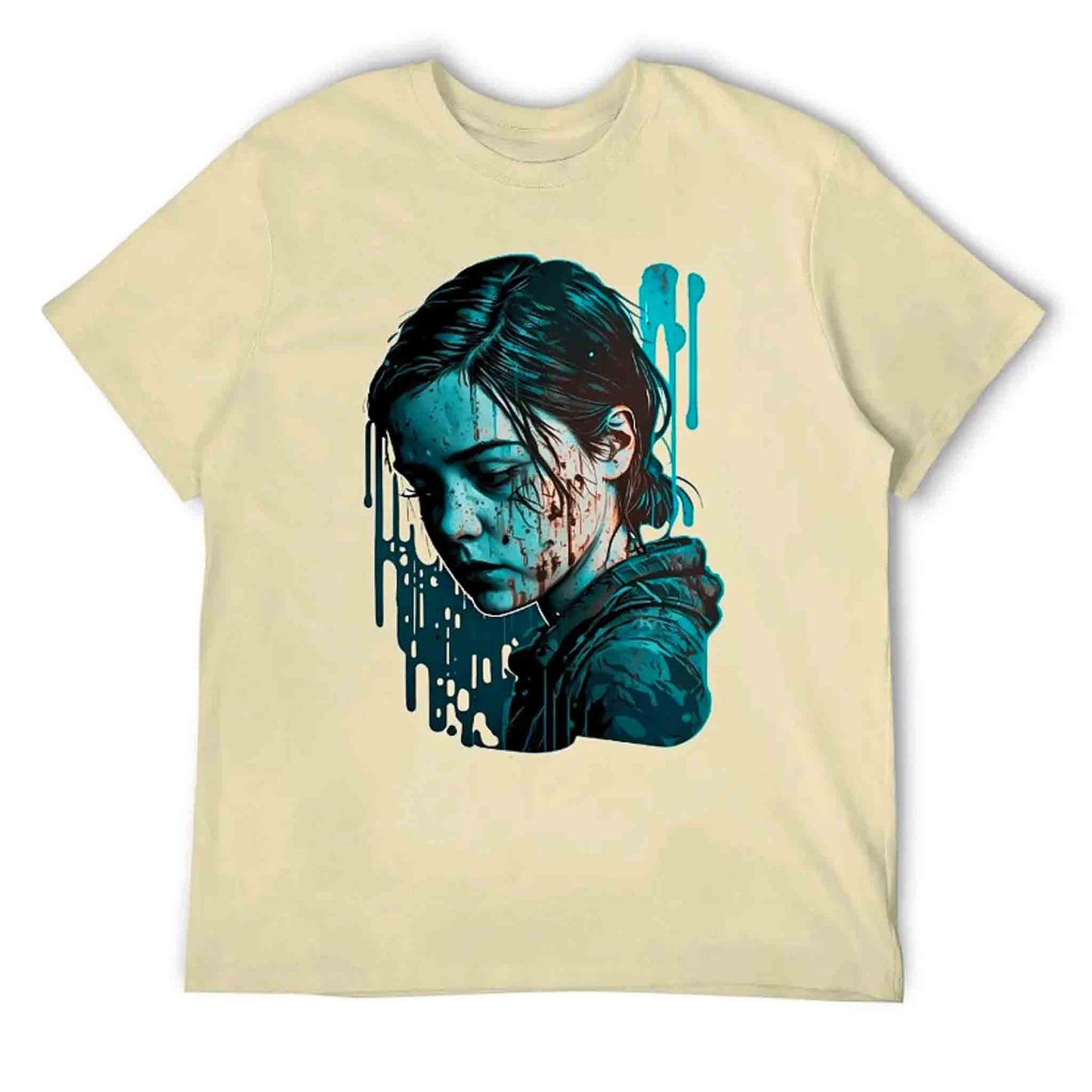 The Last of Us Ellie Artistic Tshirt - Khaki / 3XL Available at 2Fast2See.co