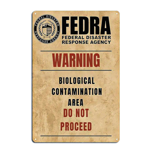 The Last of Us Fedra Metal Sign - Biological Contamination Area - Clear / 14x20cm Available at 2Fast2See.co