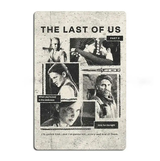 The Last Of Us Characters Design Metal Sign - Clear / 14x20cm Available at 2Fast2See.co