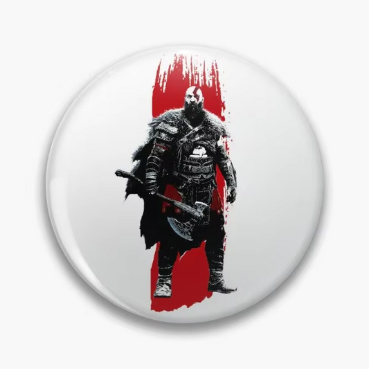 God of War Iconic Gaming Kratos Round Pin - Available at 2Fast2See.co