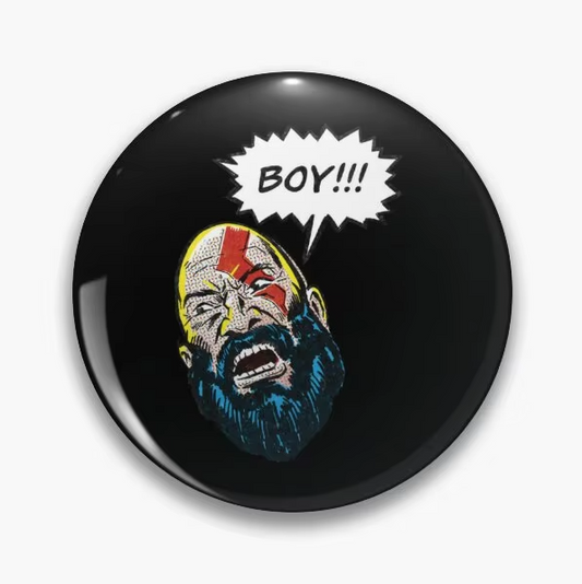 God of War Kratos BOY !!! Round Pin