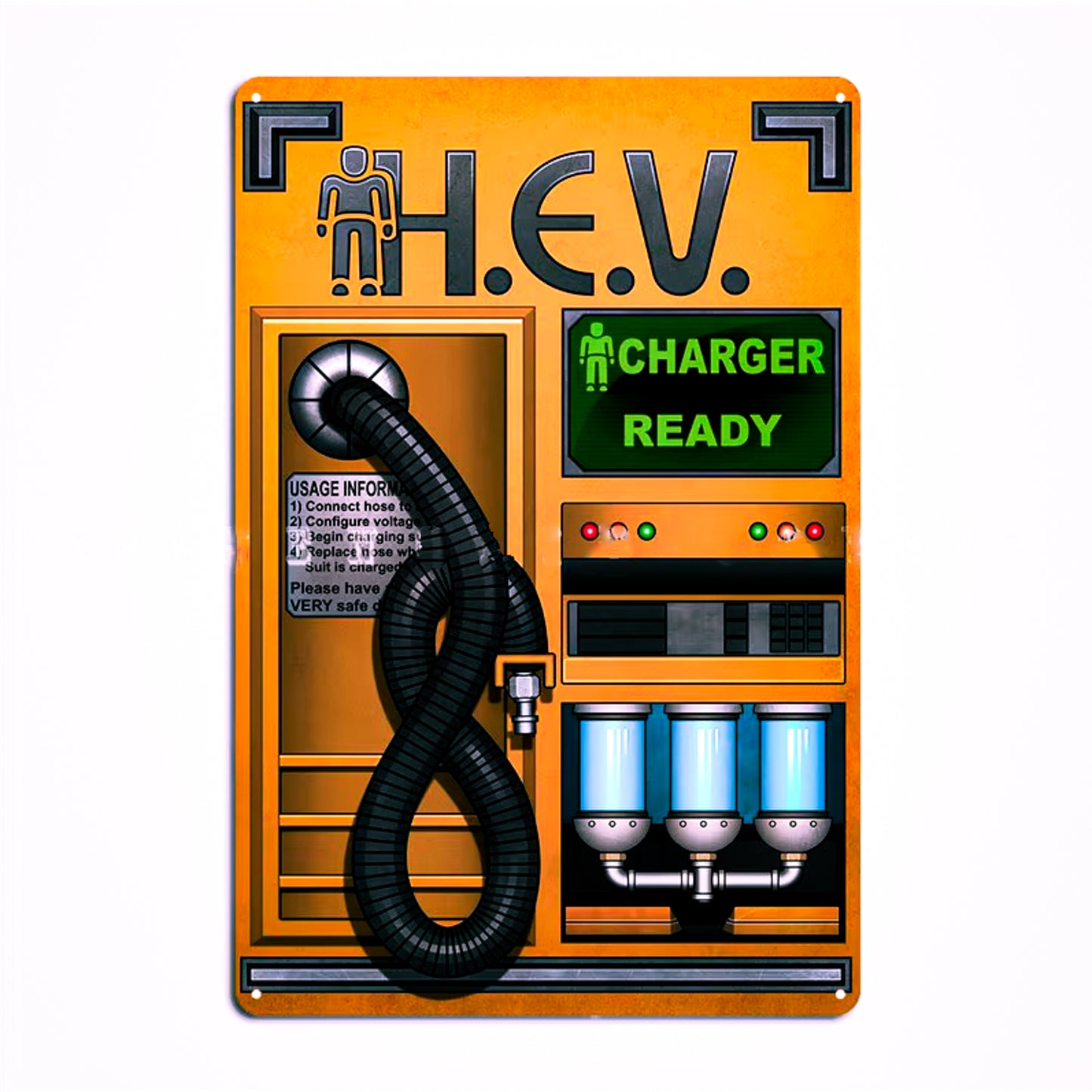 Half Life Hev Charger Metal Sign Home Wall Decor