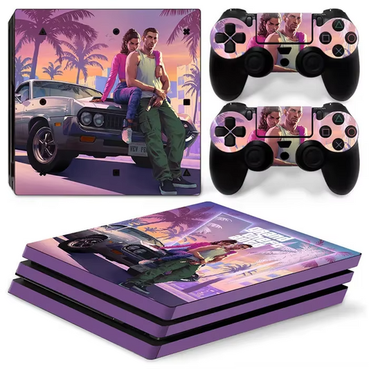 Grand Theft Auto VI GTA 6 PS4 Pro Skin Cover for Console and Controllers