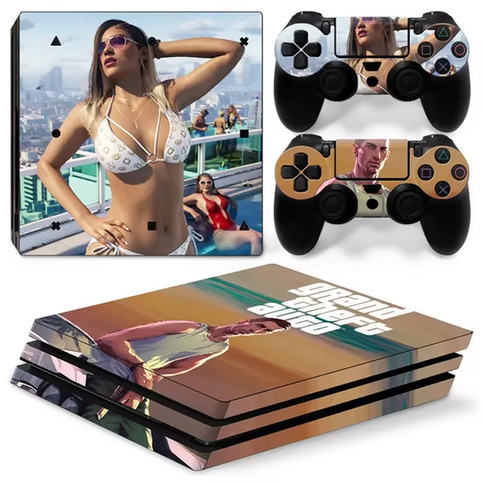 Grand Theft Auto VI GTA 6 Hot PS4 Pro Skin Cover for Console and Controllers