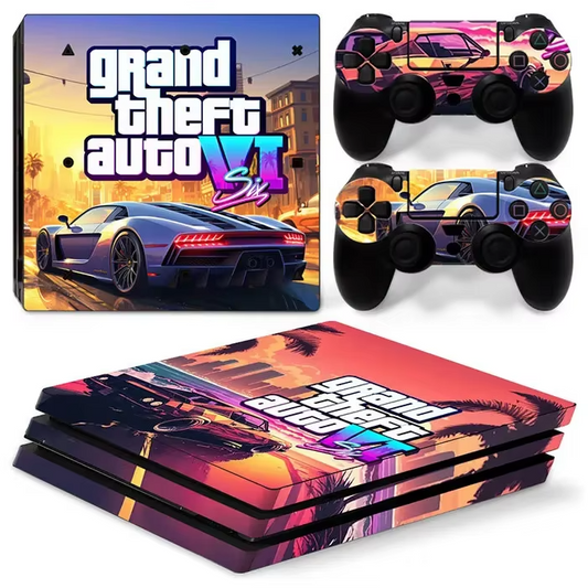 Grand Theft Auto VI GTA 6 Supercar PS4 Pro Skin Cover for Console and Controllers