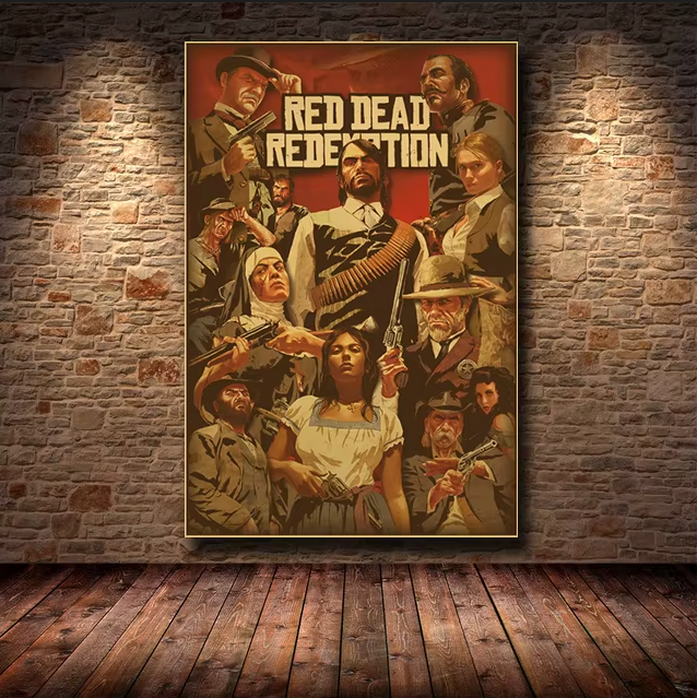 Red Dead Redemption 2 Inspired Vintage Game Poster