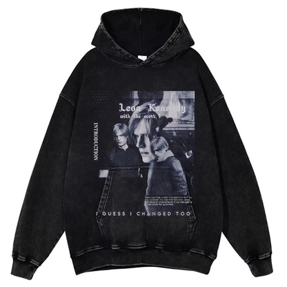 Resident Evil Game Leon Kennedy Inspired Vintage Hoodie