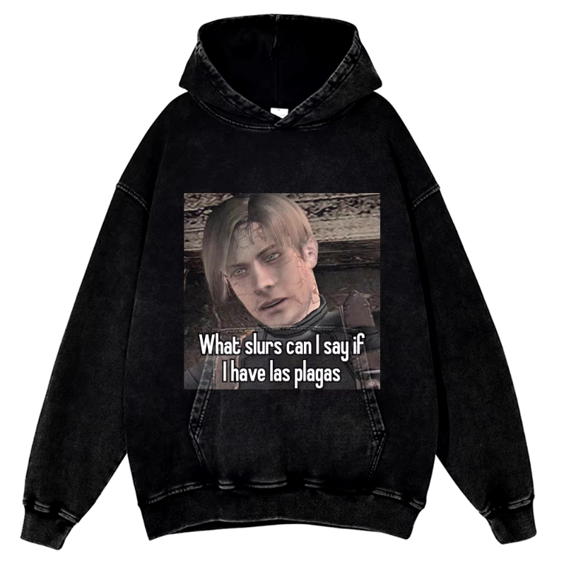 Resident Evil Leon Kennedy Fanmade Quote Inspired Vintage Hoodie