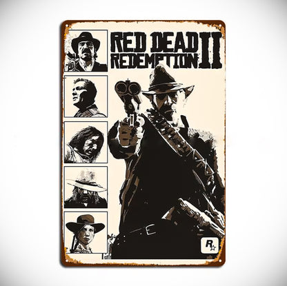 Red Dead Redemption 2 Arthur Morgan Vintage Garage Metal Sign