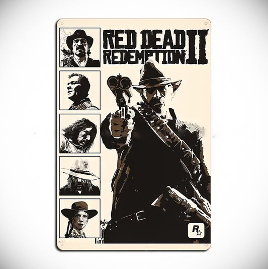 Red Dead Redemption 2 Arthur Morgan Vintage Garage Metal Sign