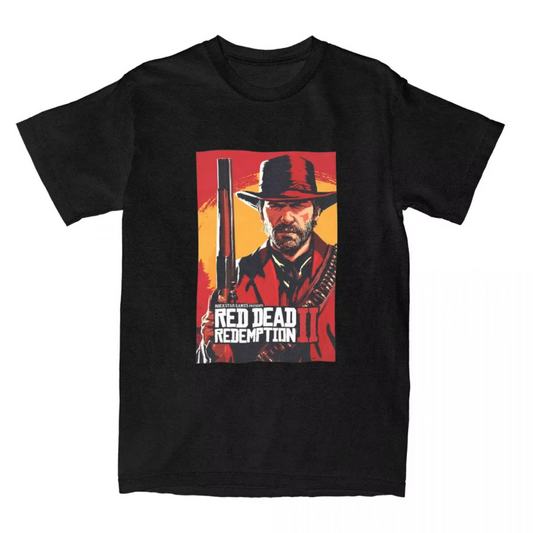 Red Dead Redemption Arthur Morgan The Dangerous Outlaw Tshirt - Black / S Available at 2Fast2See.co