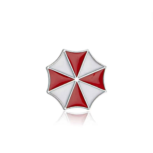 Resident Evil Biohazard Alice Umbrella Corporation Red & White Enamel Pin