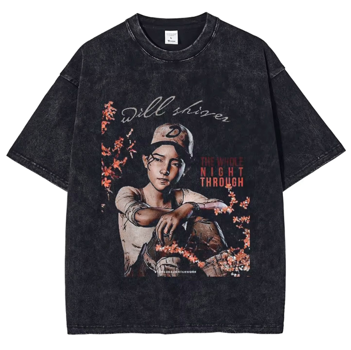 Telltale's The Walking Dead Vintage Washed Black Tshirt - Vintage Black / S Available at 2Fast2See.co