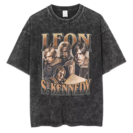 Resident Evil 4 Vintage Washed Leon S Kennedy Tshirt