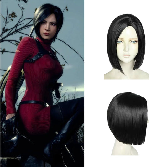 Resident Evil Ada Wong Cosplay Wig 32cm Short Black Hair