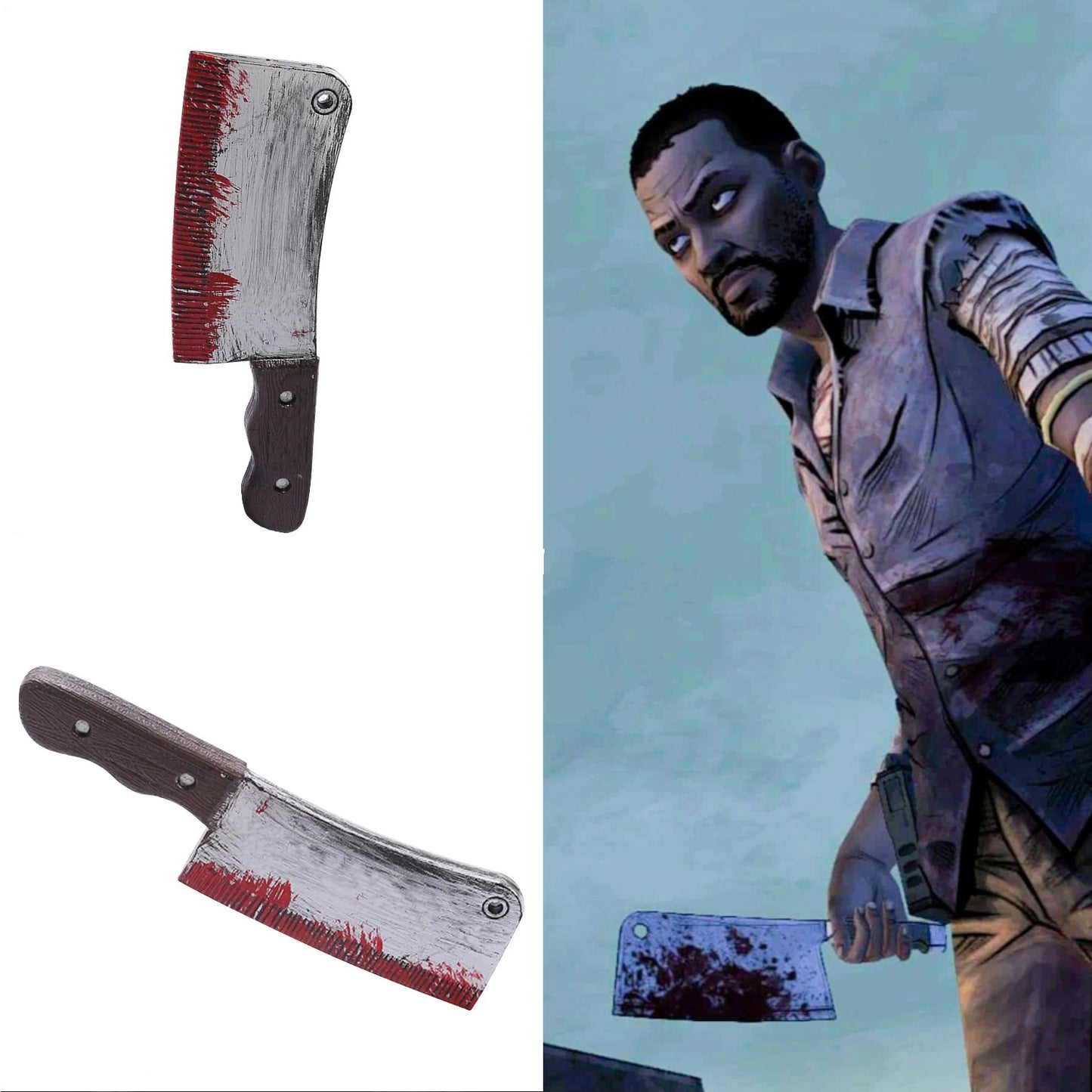 Telltales The Walking Dead Ep. 5 Lee's Meat Cleaver Weapon 11.8 Inch Prop