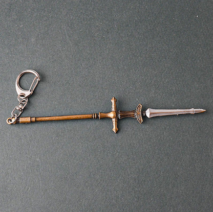 Dark Soul Dragon Serpent-Hunter Spear Metal Weapon Keychain with Clasp - Default Title Available at 2Fast2See.co