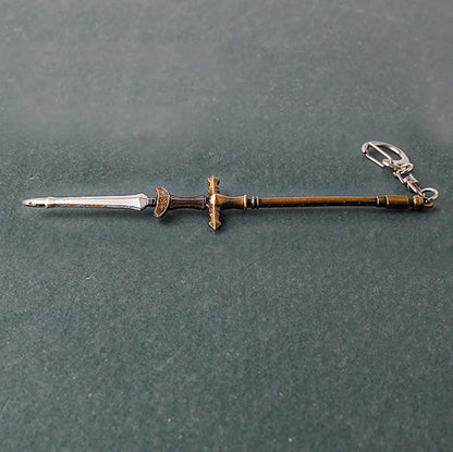 Dark Soul Dragon Serpent-Hunter Spear Metal Weapon Keychain with Clasp - Default Title Available at 2Fast2See.co