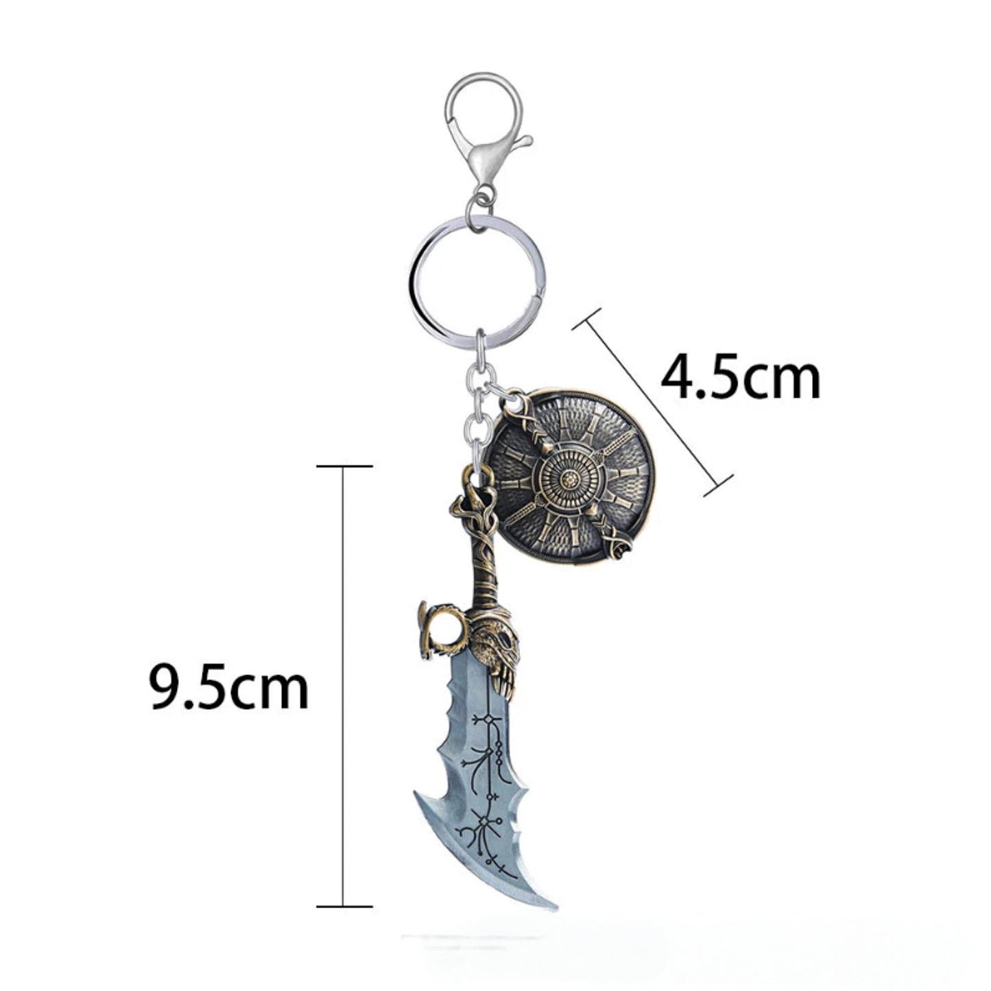 God of War Video Game Blade of Chaos Kratos Keychain - Blade of Chaos + Shield Available at 2Fast2See.co
