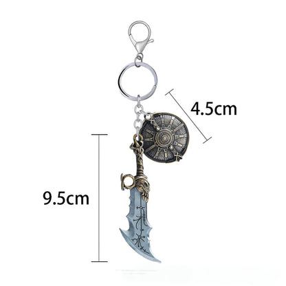 God of War Video Game Blade of Chaos Kratos Keychain - Blade of Chaos + Shield Available at 2Fast2See.co