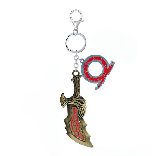 God of War 5 Kratos Blade of Chaos Game Keychain - Blade + Gow Logo Available at 2Fast2See.co